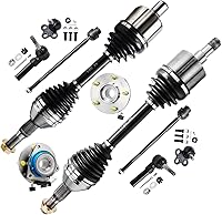 Vista 151 de Detroit Axle - Kit de suspensión de 14 piezas para Jeep Liberty 2006-2007, 2 cubos de rodamiento de ruedas, 2 brazos de control superior, 2 rótulas