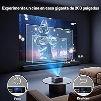 Vista 7 de TMY Mini proyector, proyector Bluetooth mejorado con pantalla, proyector portátil Full HD de 1080P, proyector de películas compatible con TV Stick