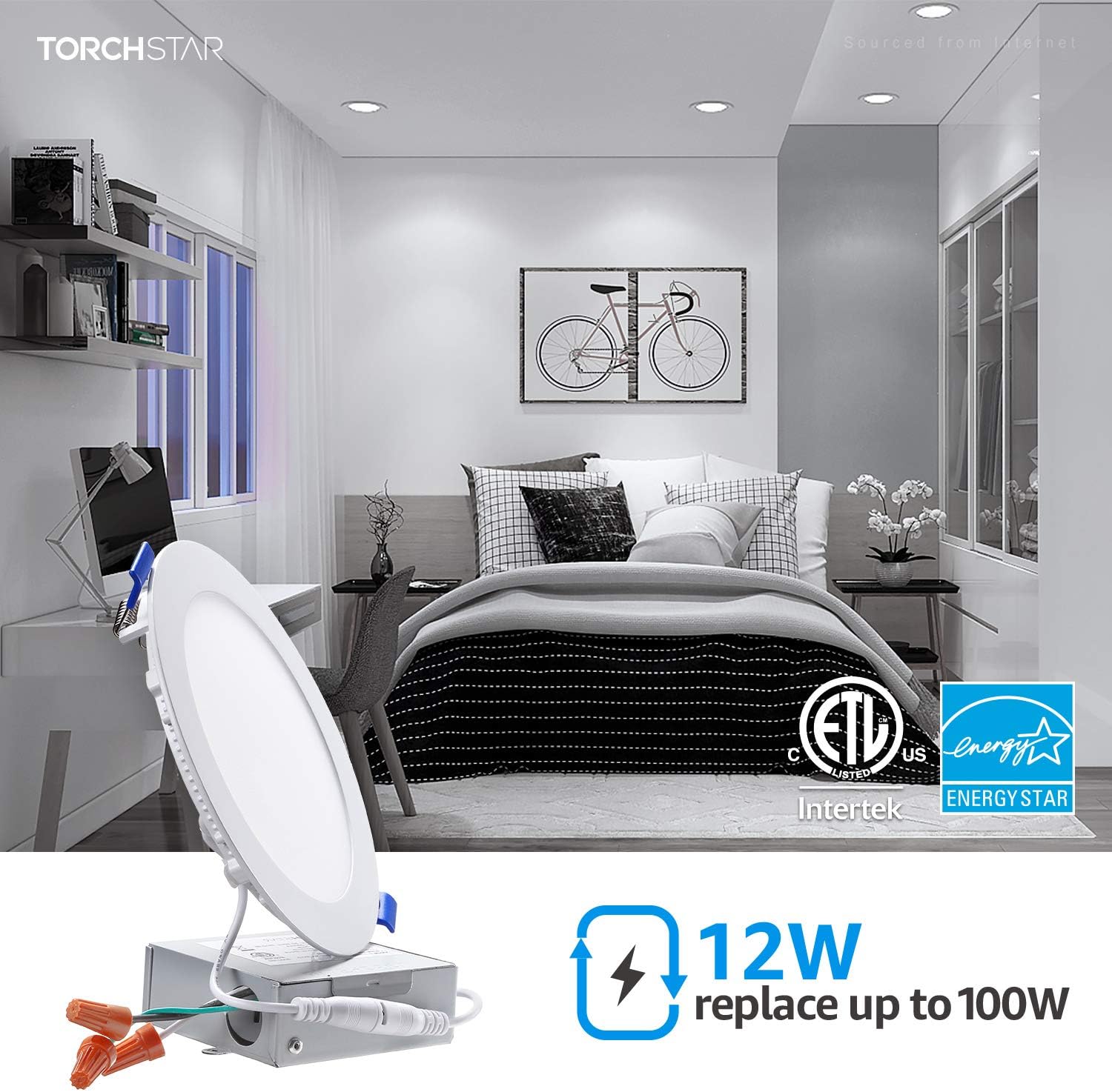 Flash Deals - 50% OFF TORCHSTAR 6 Inch 12W Dimmable Slim LED Downlight with J-Box, 100W Eqv. Ultra Thin Recessed Lighting, 1000lm, 5000K Daylight, ETL & Energy Star Certified, Pack of 6 One-Day Sale: Up to 40% Off TORCHSTAR 6 Inch 12W Dimmable Slim LED Downlight with J-Box, 100W Eqv. Ultra Thin Recessed Lighting, 1000lm, 5000K Daylight, ETL & Energy Star Certified, Pack of 6