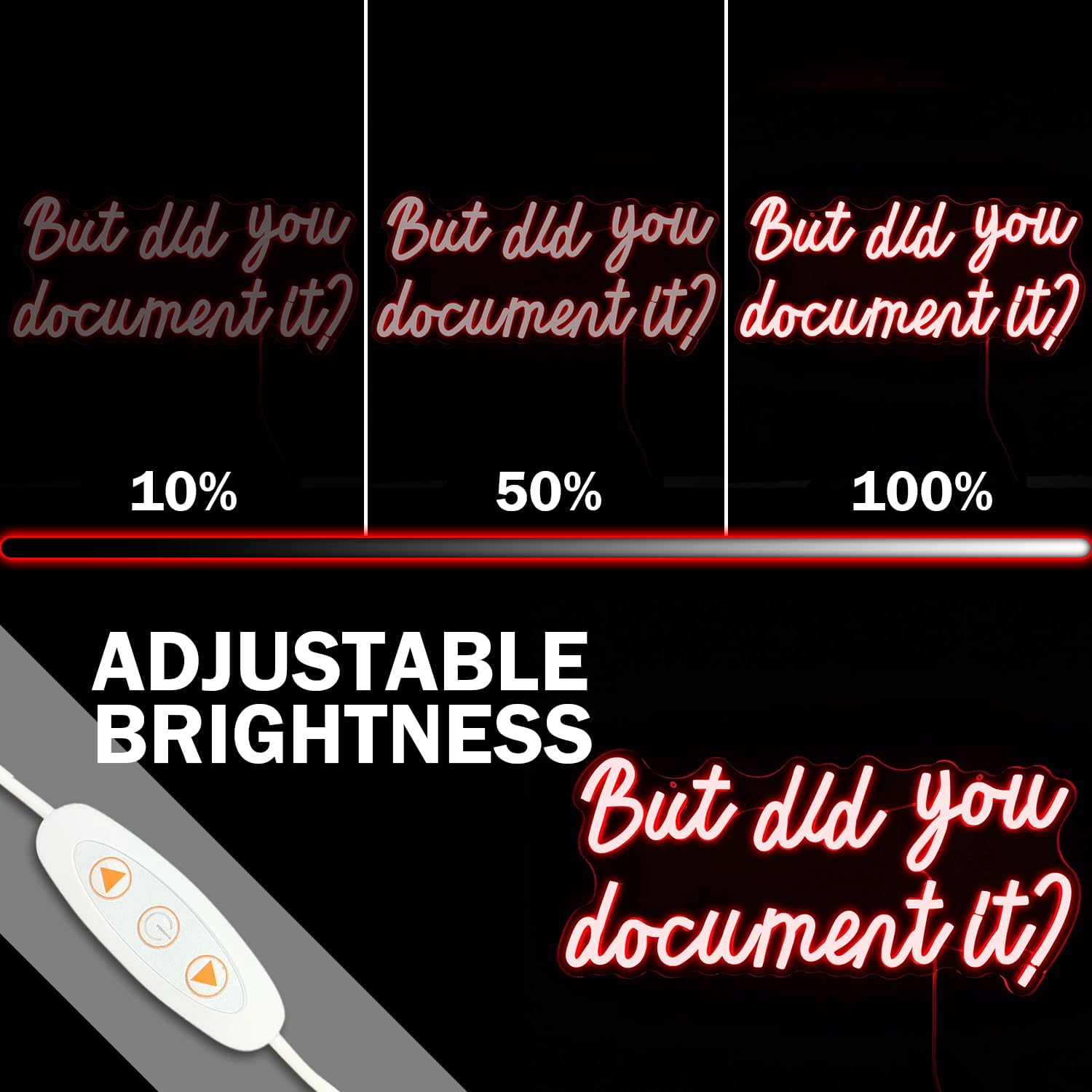 But Did You Document It Neon Sign For Wall Decor Dimmable Neon Led Sign for Bedroom Wall Light Red Neon Light Up Sign for Man Cave Decor Office Gym Living Room Decor Gifts for Boss Coworker