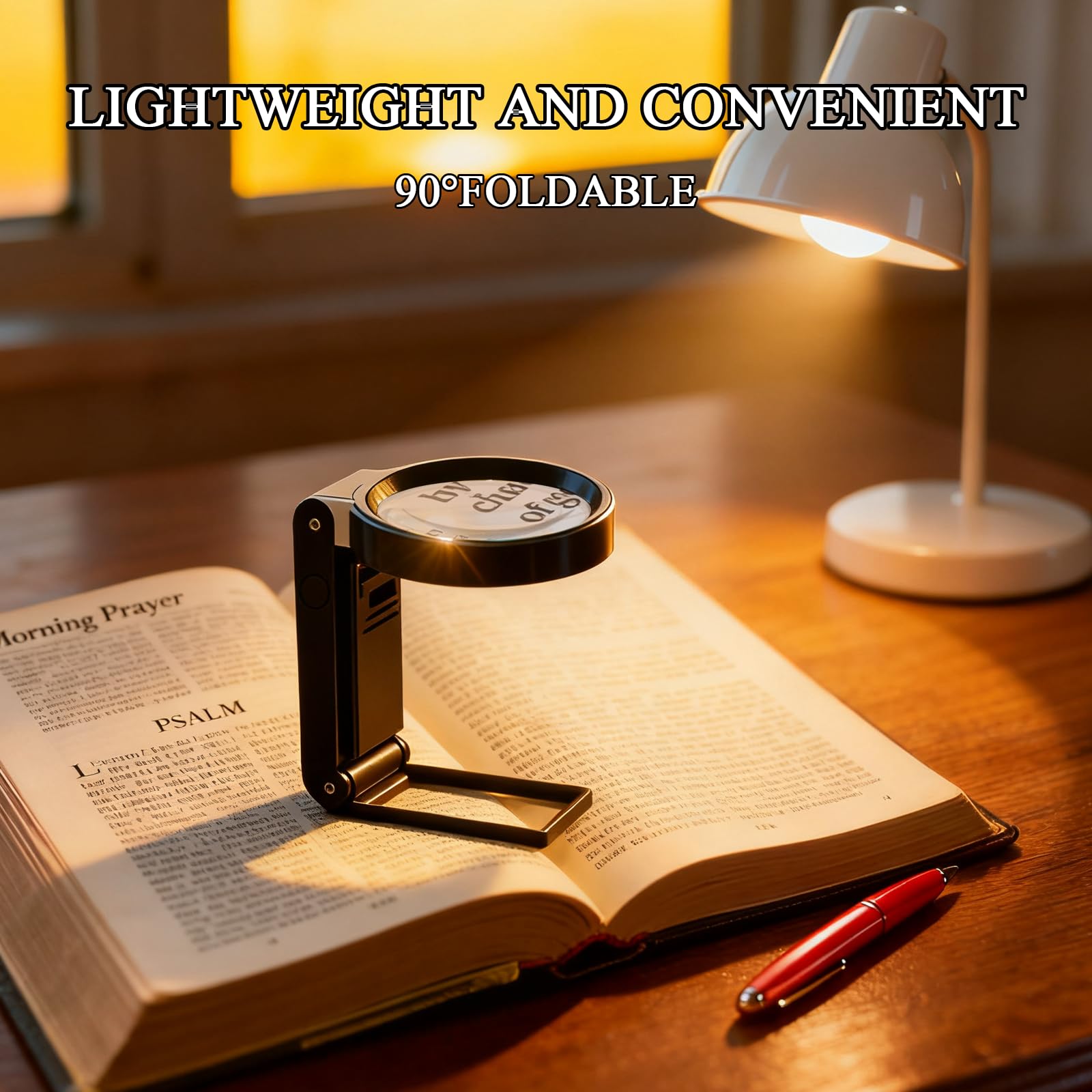 Lupa con Luz LED para Manualidades, 6X 25x Lupas De Gran Aumento, Lupas De Gran Aumento con 30 Luces LED, Lupa Manos Libres con Soporte, Plegable para Leer Libros, Soldadura, Inspección