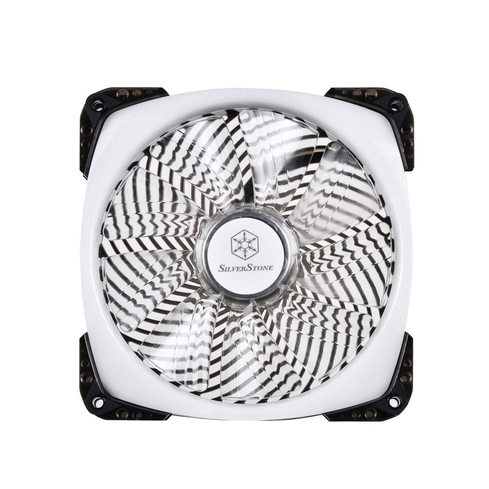 SilverStone SST-FW142-RGB - Ventola di raffreddamento della cassa del computer silenziosa serie FW 140 mm PWM, lama trasparente con telaio nero, cuscinetto a sfera, LED RGB