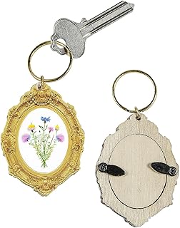 Fun Express 1 3/4" x 2 1/2" Antique Picture Frame Photo Wood Keychains - 12 Pieces