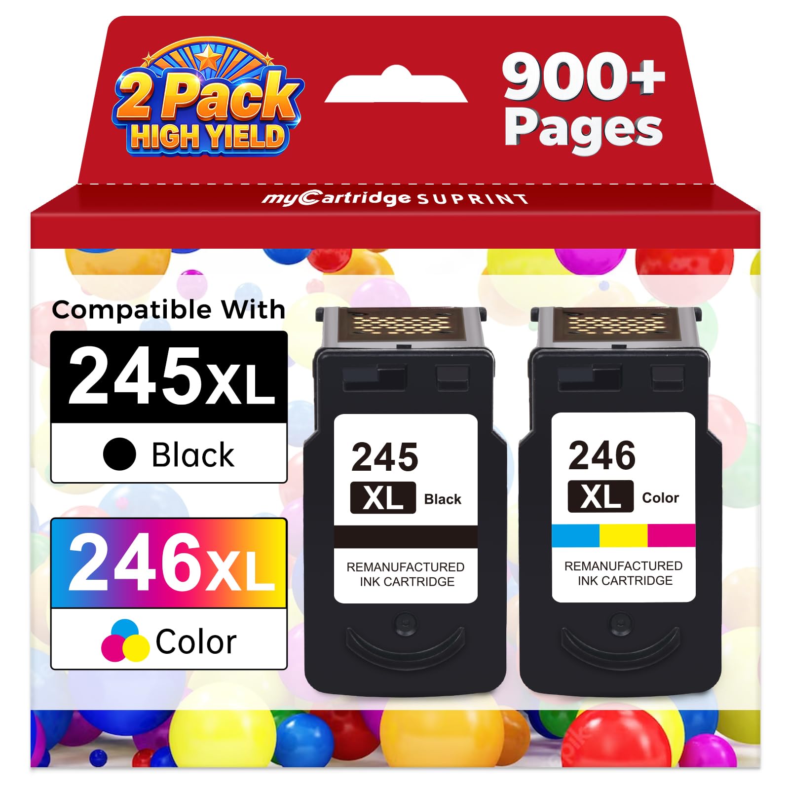 Photo 1 of MC SUPRINT 245XL Ink Cartridge Replacement for Canon 245XL 246XL Combo Pack