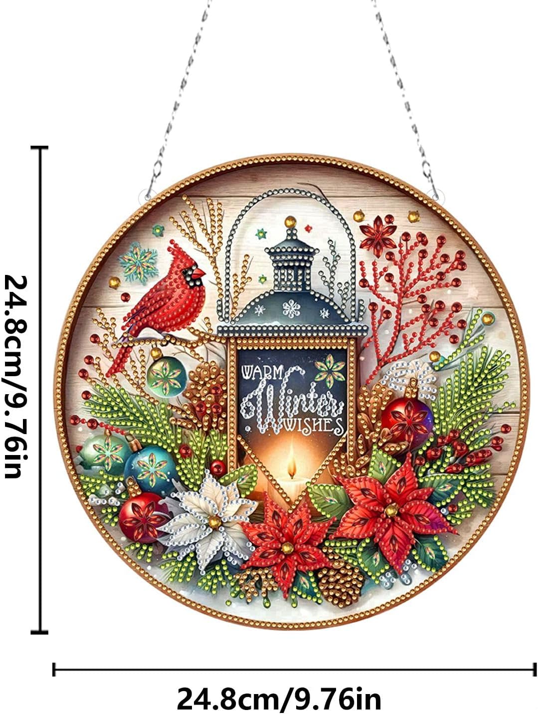 ARTopet 2Pcs DIY Diamond Pendant Ornament Christmas Special Shaped Crystal Diamond Art Painting Hanging Double Sided Pattern Single Sided Diamond for Home Garden Wall Door Decor-01