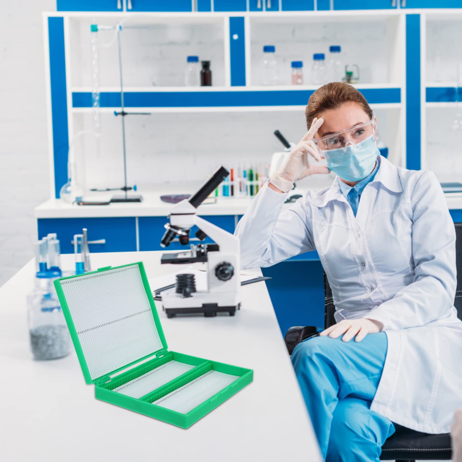 FUNOMOCYA Microscope Slide Storage Container Slide Holder Convenient Design Easy to Use