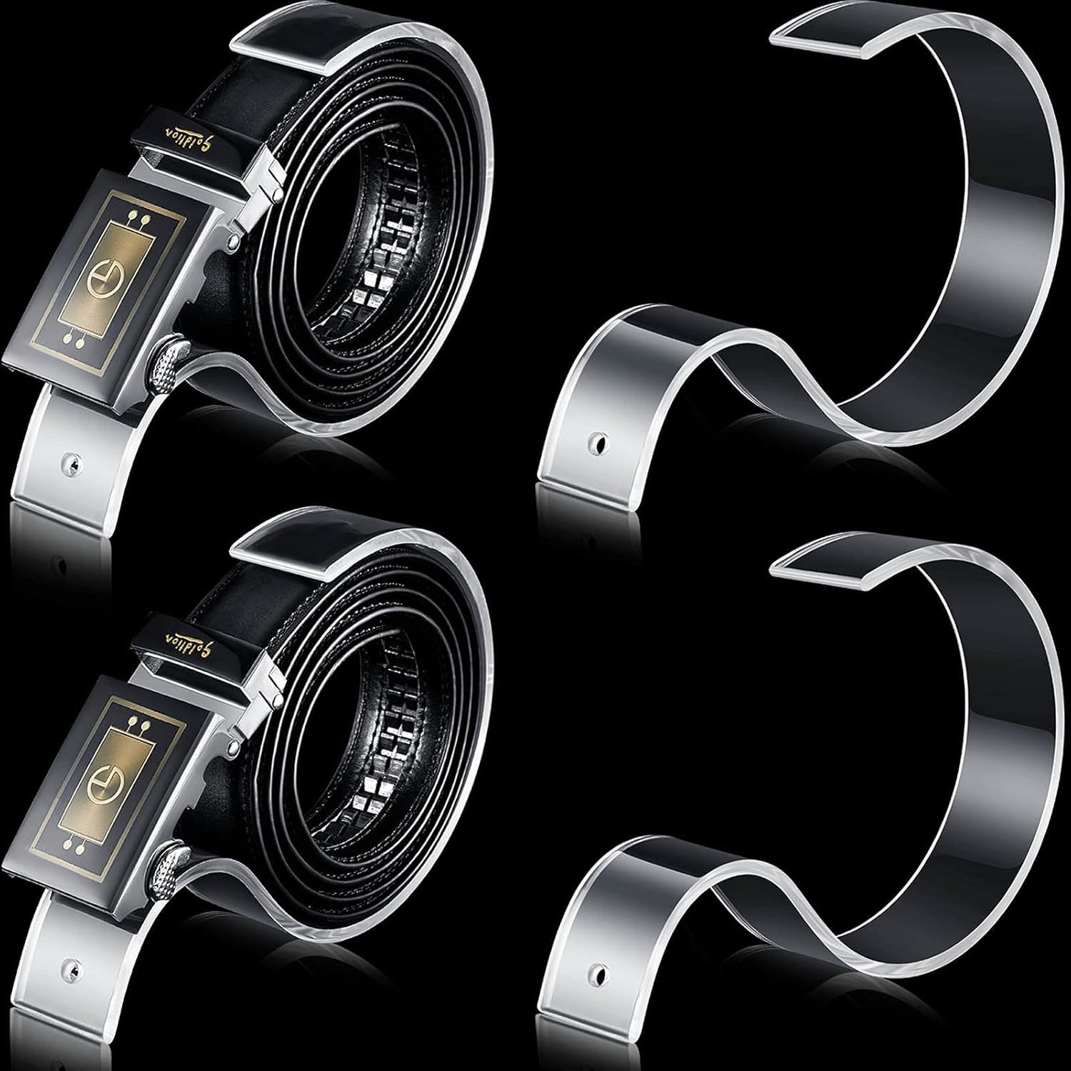 Loop Group Acrylic Belt Display Stands | Space-Saving Organizer for Belts | Perfect for Home and Store Displays | Belt Organizer & Holder | Space-Saving Display for Men & Women (Acrylic, Pack of 10)-image-27