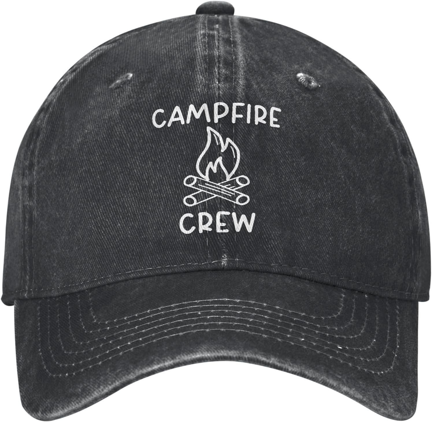 Distressed Dad Hat,Camp Dare to Travel,Trendy Washed Denim Cap America Style