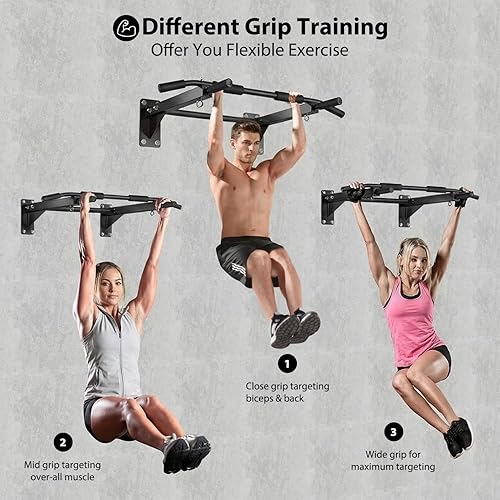 Miniatura 4 de Barra de dominadas montada en la pared: instalación de taladro, equipo de gimnasio en casa para fitness interior, barra de dominadas para