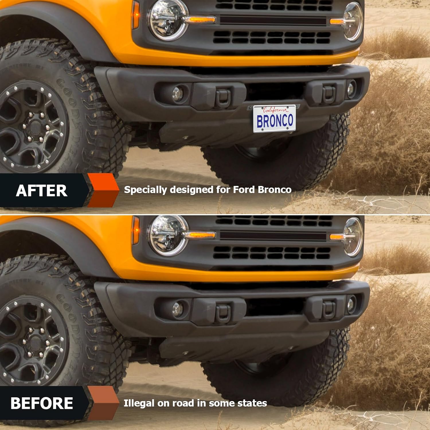 WeiSen Front License Plate Holder Mounting Brackets Compatible with Ford Bronco 2/4 Door 2021-2024