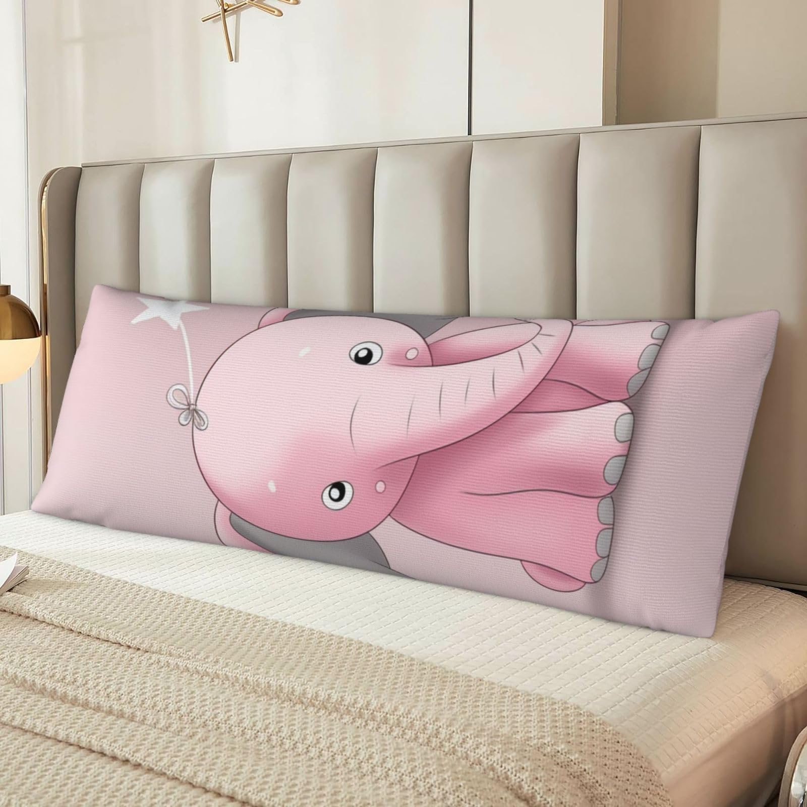 Small Elephant Body Pillow Case Cover, Microfiber Long Pillow Cases, Ultra Soft and Cozy Plush Body Pillowcase Decorative Long Bed Pillow Cover for Sleeping 20x54 Inches