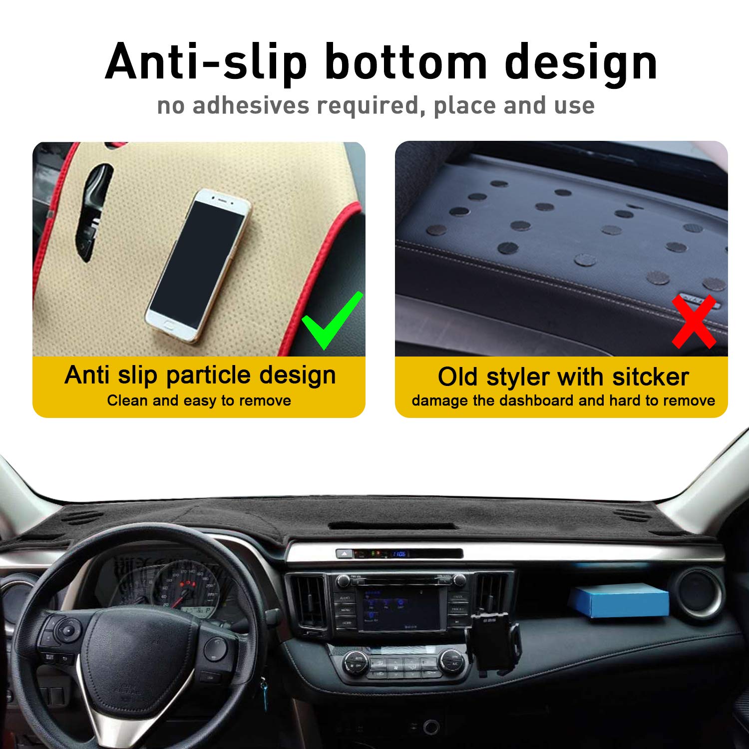 Image secondaire de Housse de Tableau de Bord sur Mesure pour Toyota RAV4 (2013-2018) - Protection Solaire