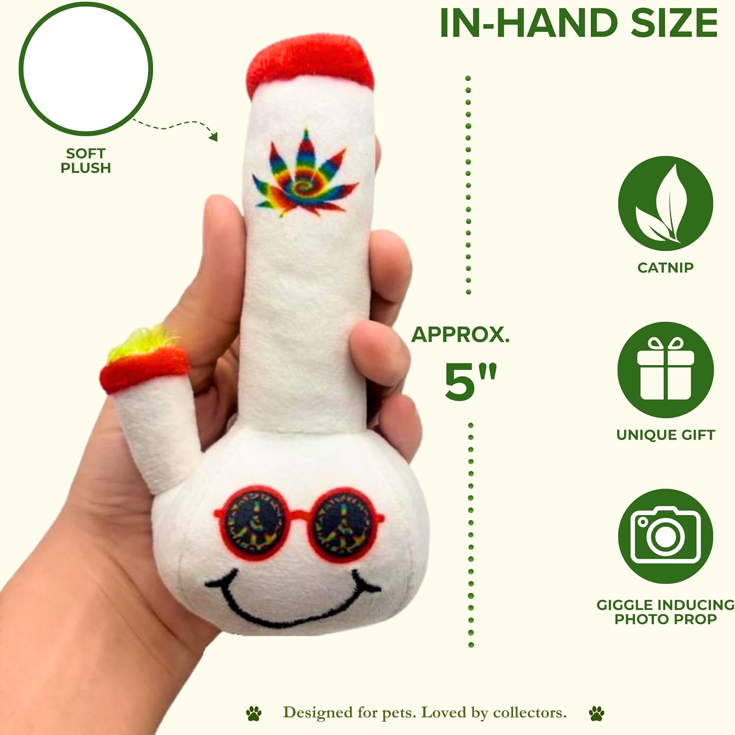 Lil' Billie Bong Catnip Toy | 420-Inspired Parody Cat Toy & Collectible | For your pet, your shelf or yourself | Funny conversation-starting keepsake | Made to be enjoyed long after playtime