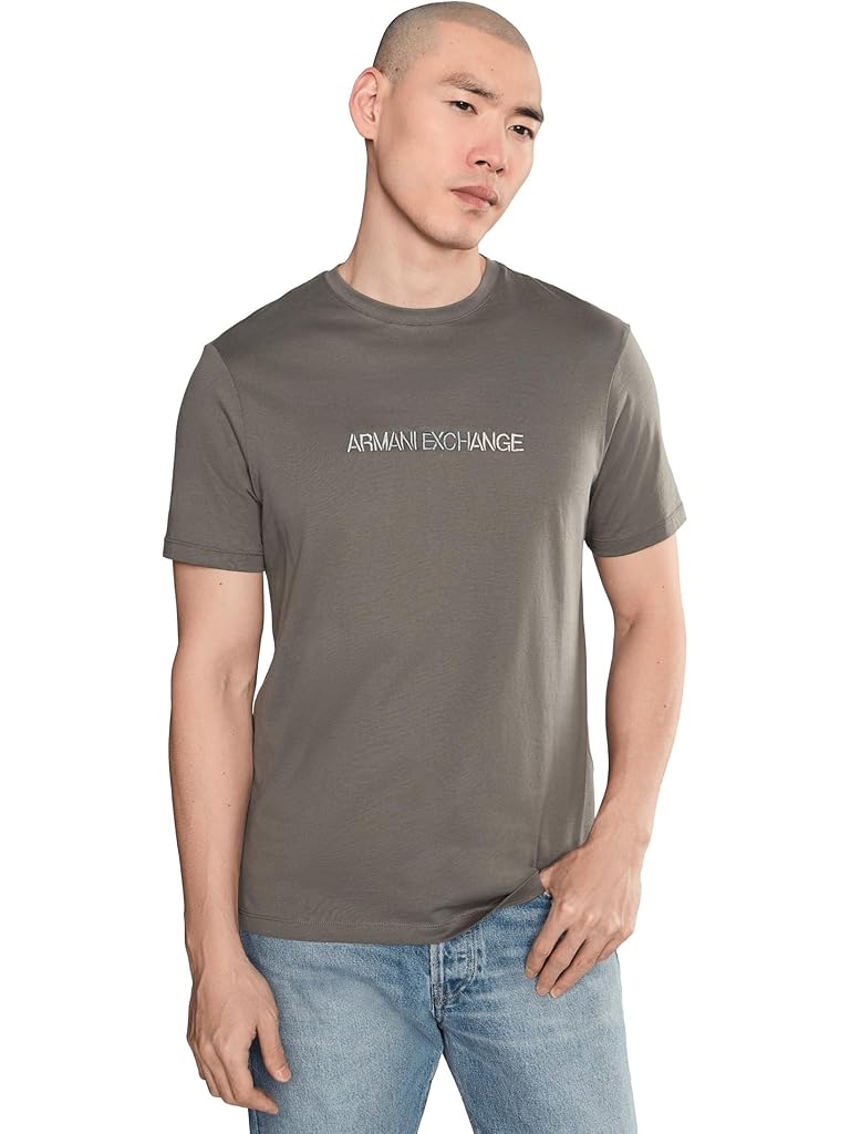 Green Armani Exchange Ombre Logo Tee