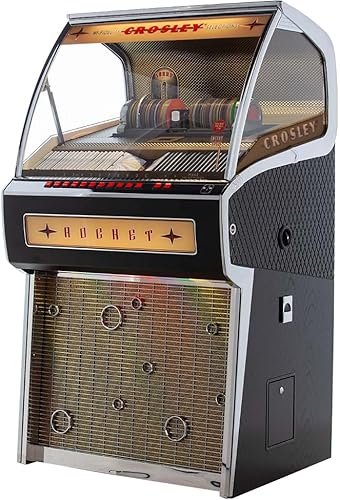 Crosley CR1207C-BK Rocket Full Size CD Jukebox with Bluetooth - Holds 80 CDs, Black