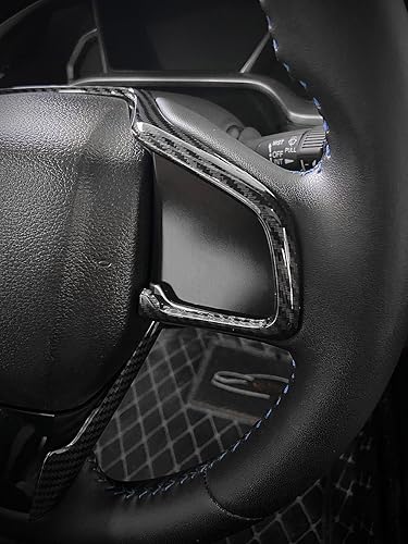 Miniatura 10 de Adhesivo decorativo para volante de automóvil, ABS, color azul, para Honda 10 generación Civic 2016 2017 2018 2019 2020 2021