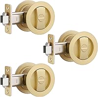 Vista 13 de EHOMEWARE Paquete de 2 herrajes negros para puerta de bolsillo, manijas de puerta de bolsillo de privacidad sin llave, cerraduras de puerta