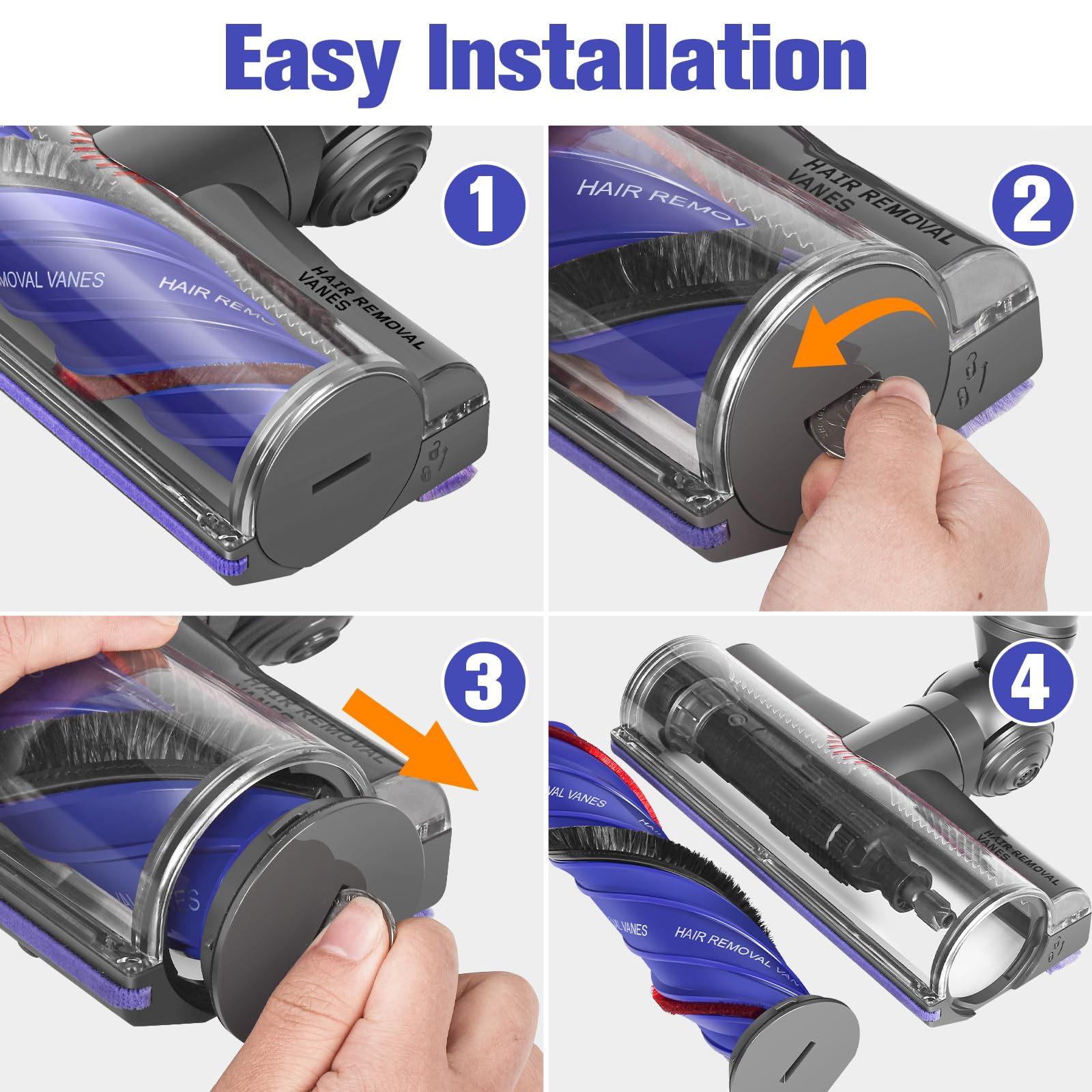 V12 Motorbar Ersatz-Bodendüse für Dyson V12 Detect Slim / V9 | Elektrobürste Motorhead Direct Drive, Anti-Tangle Turbobürste Aufsatz für Hartboden & Teppiche