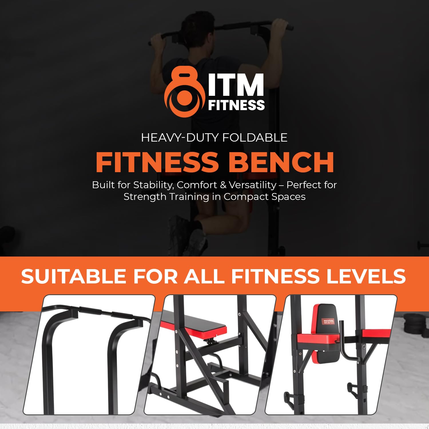 Power Rack con panca pieghevole per pesi, attrezzatura da palestra domestica
