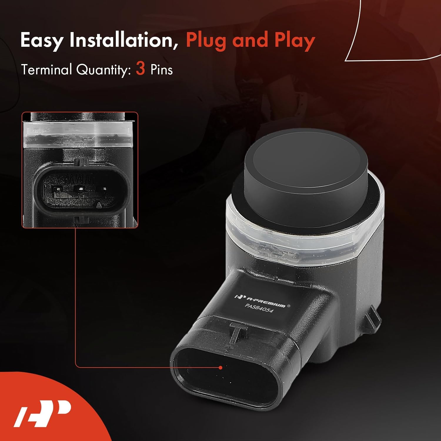 A-Premium 4-PC Rear Reverse Backup Parking Assist Sensor Compatible with Ford Models - Escape 2013-2016, Transit, Transit-150, Transit-250, Transit-350, Transit-350 HD, 2015-2017, Transit Custom 2017