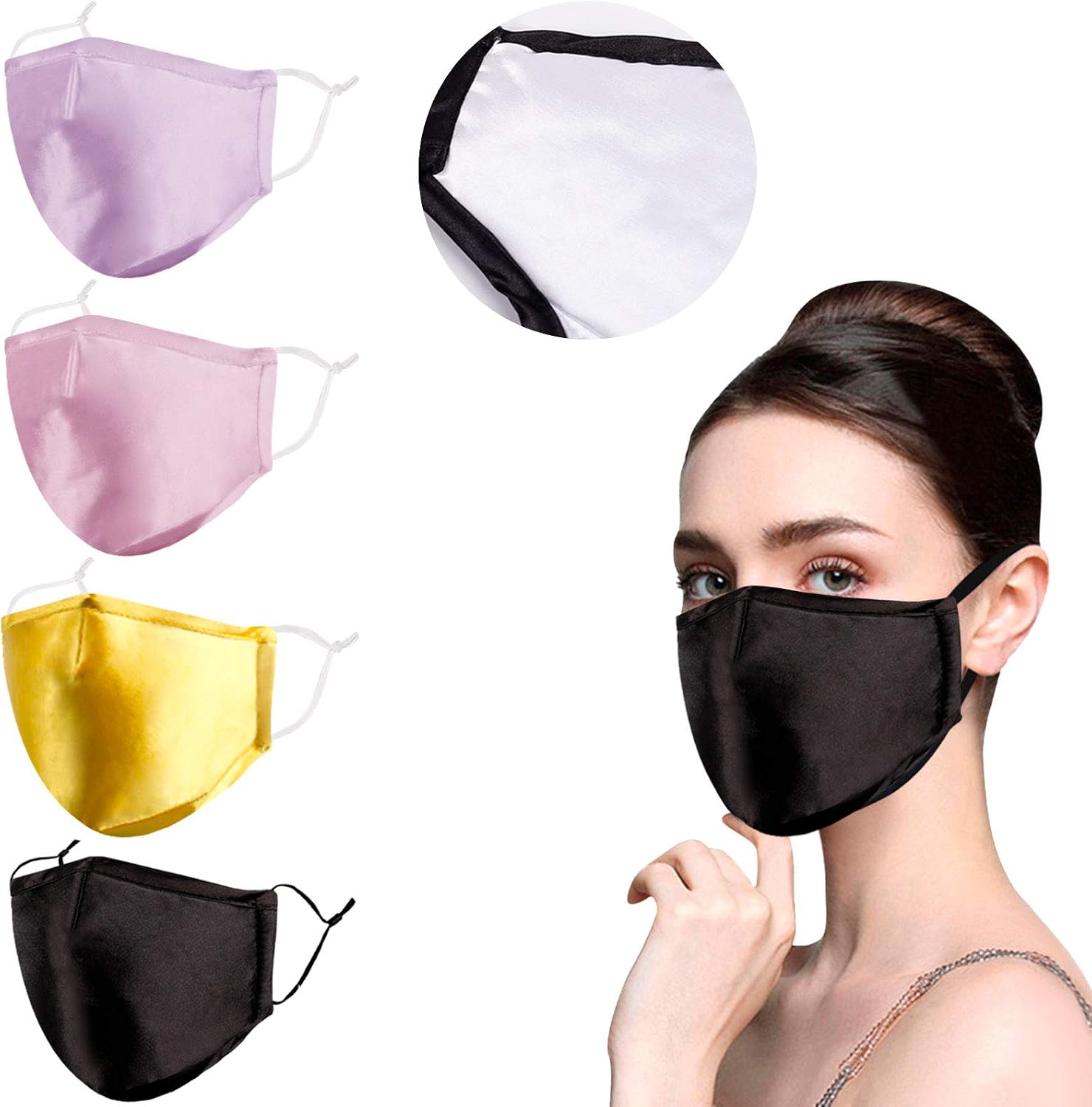 Satin Face Mask for Women Breathable & Washable for Outdoor