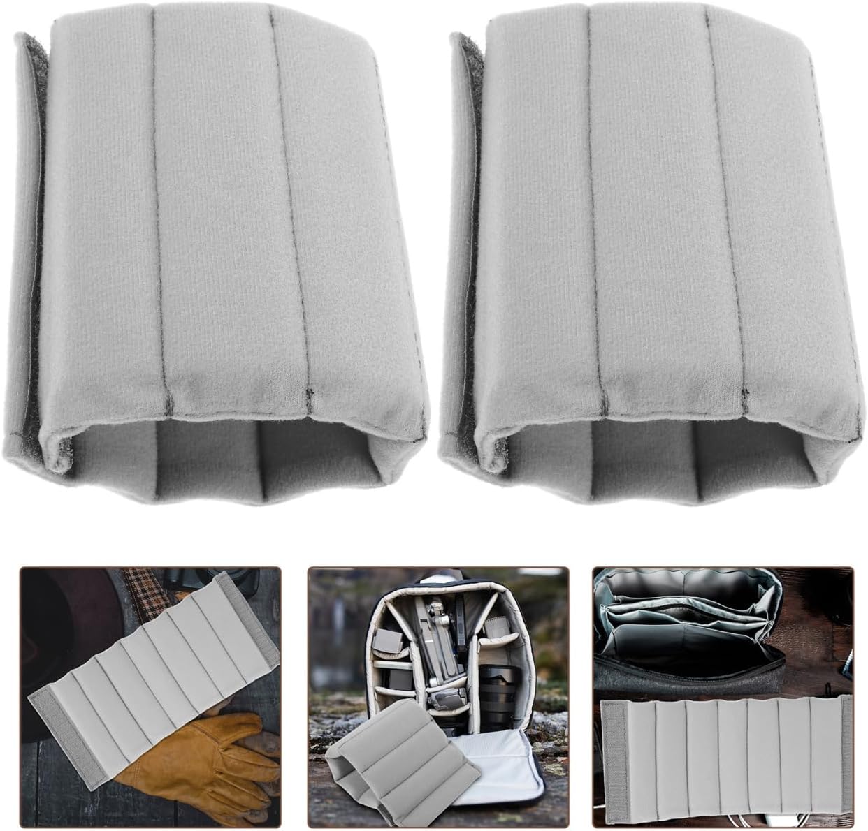 6 Pcs Camera Bag Divider Plug-in:Dividers Shockproof Protecting Camera Lens for Bag Organizer-Inserts with Suede Roller Partition and Side Pocket for Travel Photography Enthusiast Professional - Image 3