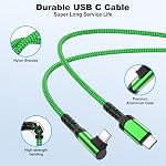 60W USB C to USB C Cable 10ft,3Pack Right Angle Type C Fast Charging Cable | Nylon Braided 90 Degree USB C Charger Cable for for MacBook,iPad,iPhone 17/16/15/Pro/Plus/Pro Max,Galaxy S26/S25,Pixel