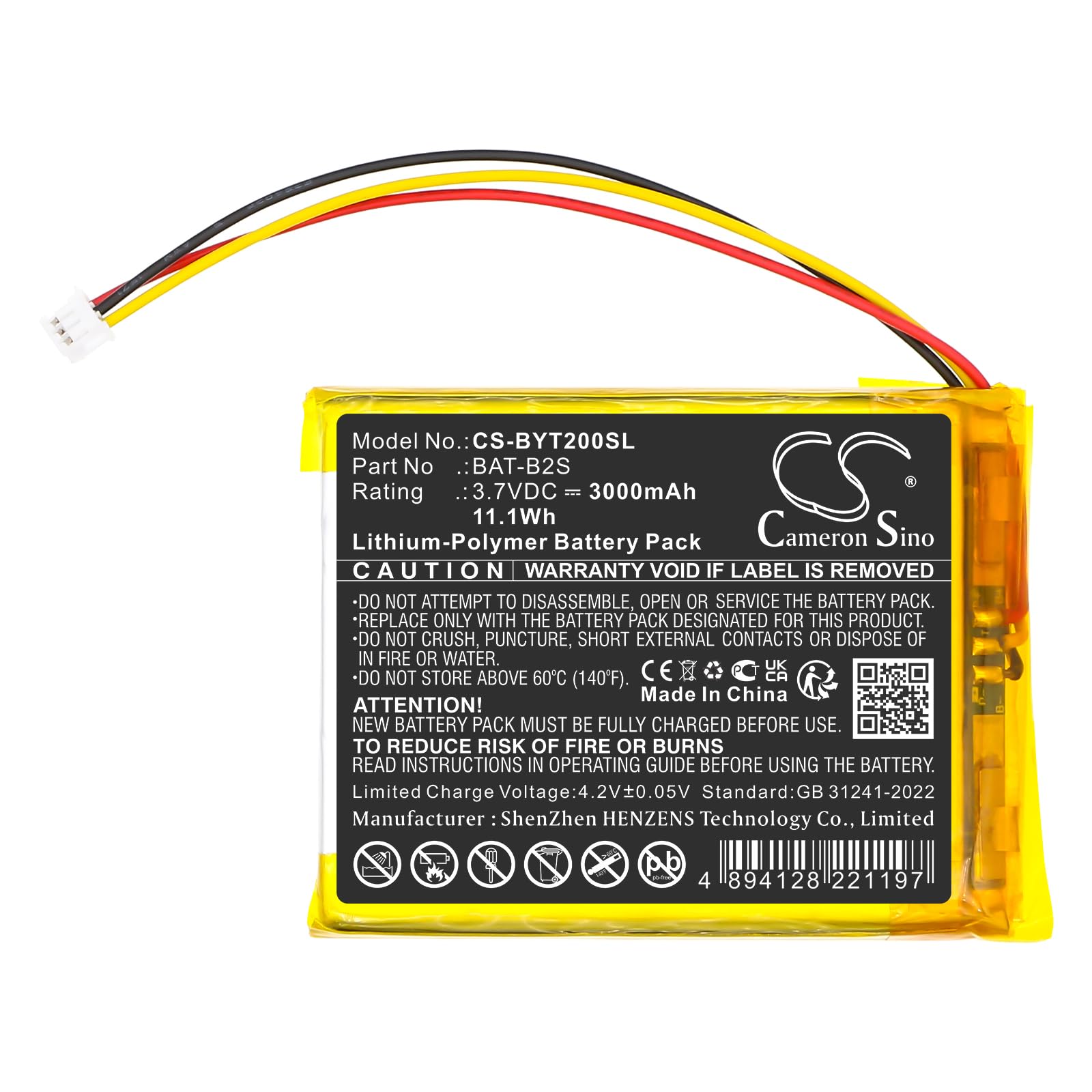 TECHTEK Batterie 3000mAh Compatible avec [Jeeber] 2K 3MP VB805, VB805PRO, pour [Boifun] 2S, 2TM, 5S, 6T, VB805, pour [Arenti] Ainanny, pour [ieGeek] Baby 1T, Baby1T, pour [Deatti] BM101-M, pour [ FBA