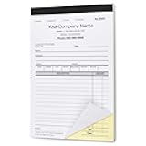 CH Printco Custom Sales, Invoice, Statement, Estimate, Quote, Personalized Multipurpose Duplicate Carbonless Form with Your Company Name - 2 Books (100 Sets) 5-1/2