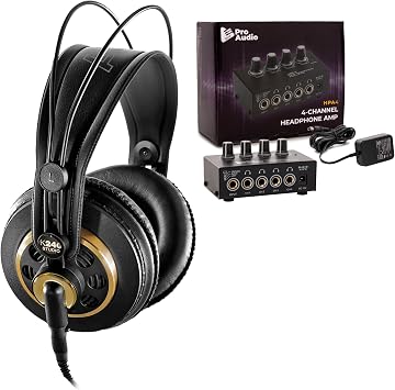 سماعات استوديو احترافية شبه مفتوحة على الأذن من AKG K240 مع مكبر صوت Knox Gear