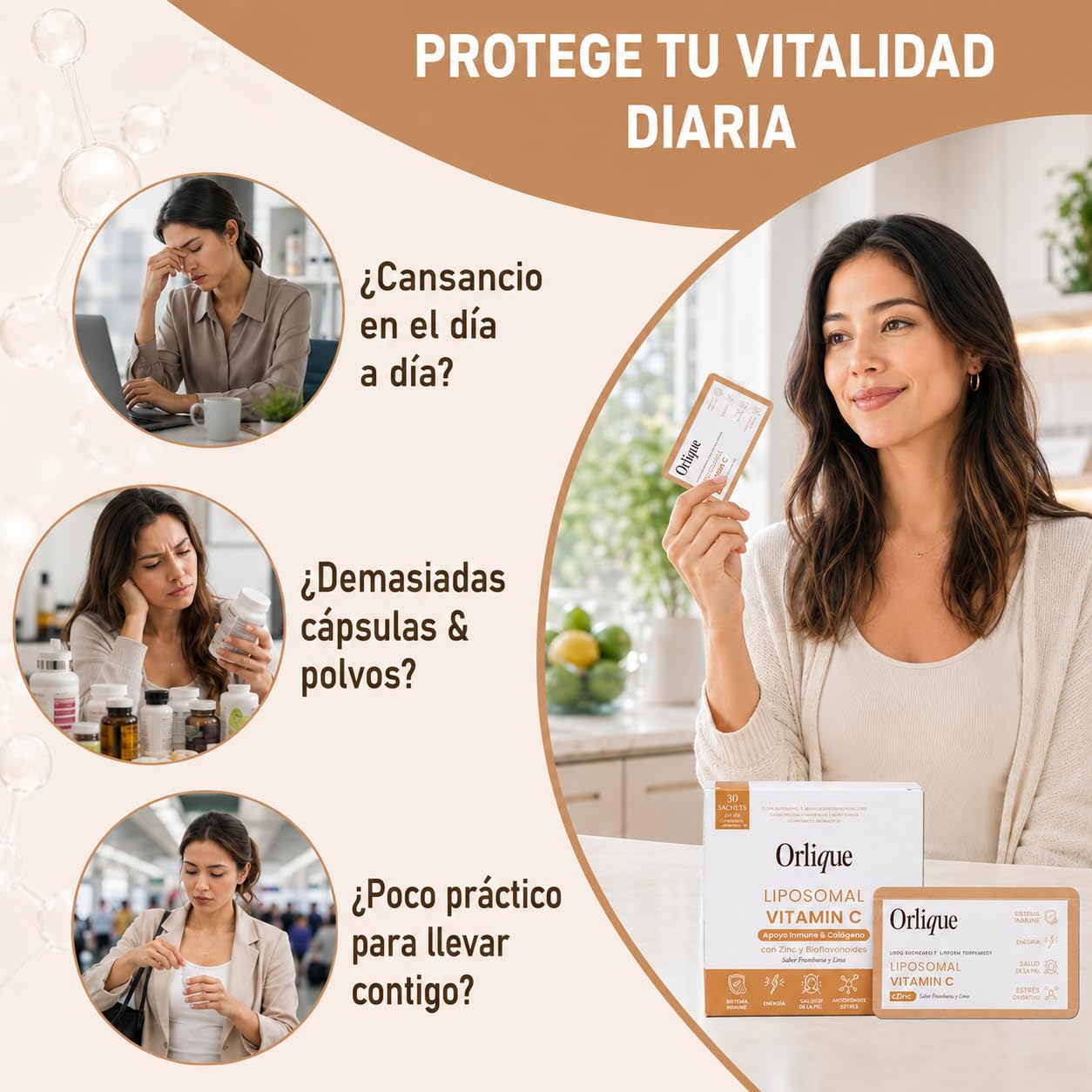 Liposomales Vitamin C 1000mg - Hochdosiert Flüssig mit Zink & Bioflavonoiden - Vegan & Keto-freundlich - Hohe Bioverfügbarkeit - 30 Sachets - Ohne Soja/Gluten, Natürliche Konservierung