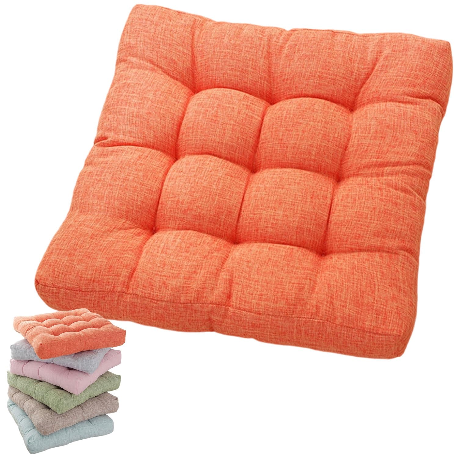 uyeoco Booster Seat Cushion - Office Chair Cushion 45x45x8cm/50x50x10cm - Thick Support Pad for Armchairs Dining Chairs, Kitchen Bar Cars & Sofas(Orange,45x45x8cm)