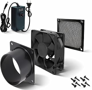 HoseVary 3 Inch Axial Exhaust Fan Kit 4500RPM DC12V Dual Ball Bearings 80mm for 3D Printer Laser Engraver Paint Booth Ventilation