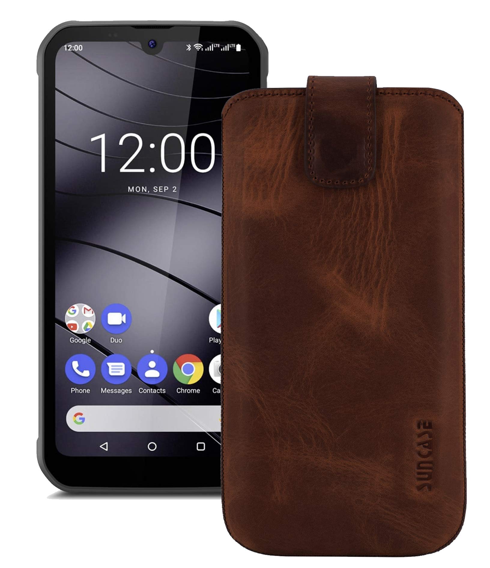 Flip Handy Echt Leder Tasche Schutz Hülle Cover Case Für Gigaset GS6 5G 6.67" EB