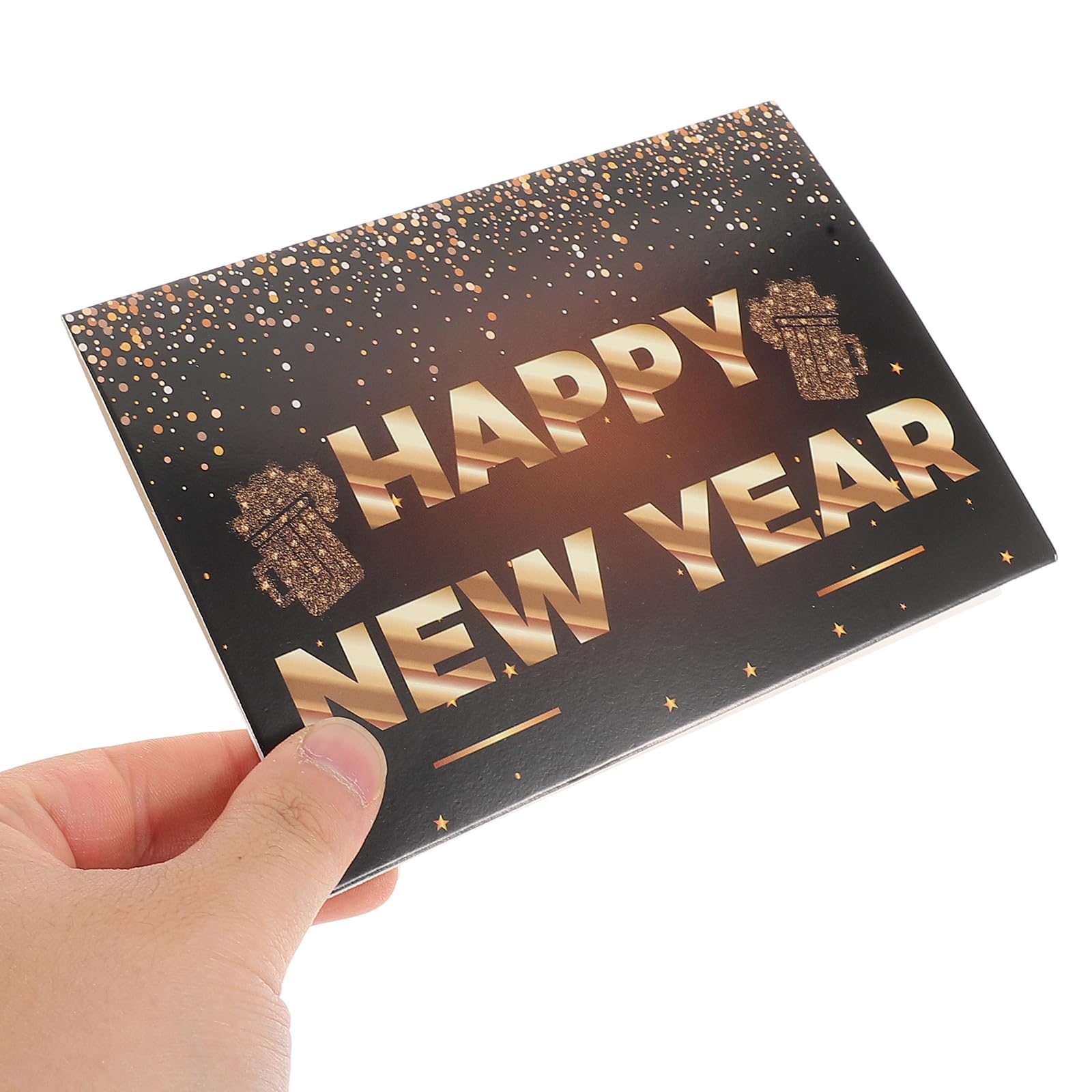 5 Sätze Neujahrsgrußkarten mit Umschlägen und Happy Year Stickern Vielseitige Faltkarten für Party Deko Familienfeiern und Persönliche Grüße Stilvolles Design Handschriftlich