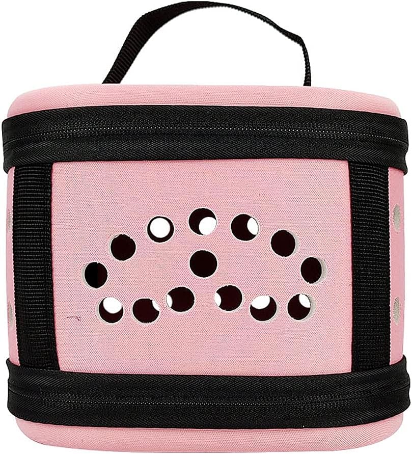 YYDS Small Bird Travel Bag Lightweight and Portable Pet Bird Parrot Carrier Breathable Travel Cage for Cockatiels Green Cheek Finch (Color : Pink)