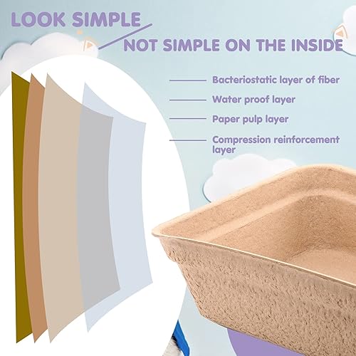Miniatura 4 de 8 cajas desechables de arena para gatos, bandeja de arena de papel para mascotas, portátil, 2 en 1, caja desechable para gatos, hámster, conejillo