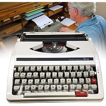 Classic Portable Manual Typewriter, Traditional Portable Vintage Typewriter, Great Gifts for Writers and Authors, Easy Setup,White
