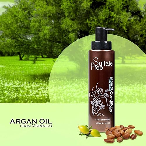 Miniatura 8 de Champú y acondicionador de aceite de argán marroquí, aceite orgánico 100% natural, revitalizante, nutritivo, antiencrespamiento, sin sulfato, sin