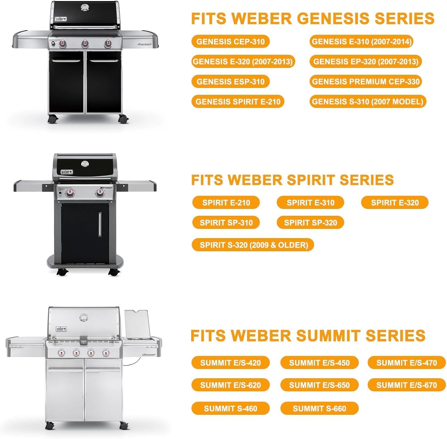 70360 Locking Caster with Insert for Weber Genesis 300 Grill Part Genesis S-310 S-320 E-310 E-320 S-330,for Weber Grill Spirit 310 Spirit E-210 E-310 Summit E-420 Summit E-450 Grill (2007-2011)