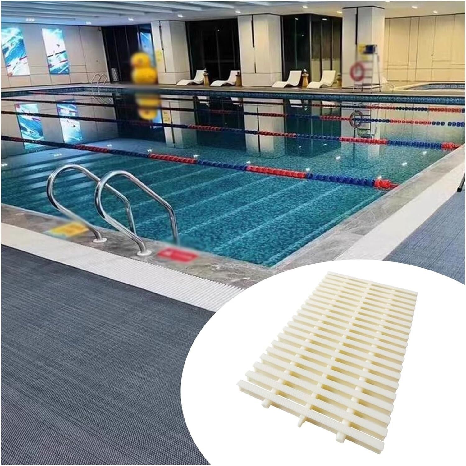Cubiertas Rejilla de Drenaje de plástico, Tapas de Rejillas Empalmadas, Filtro Protector de canalón de Drenaje for Piscina, jardín, Garaje, Entrada(White-18cm,4pcs)