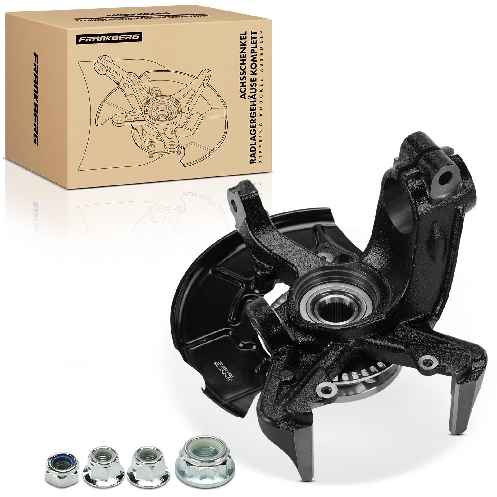 Frankberg Fusée d'Essieu Suspension de Roue Avant Gauche Compatible avec Golf IV 1J1 Golf IV Variant 1J5 A3 8L1 Leon 1M1 O.c.t.a.v.i.a I Break 1U5 B.o.r.a Remplacer# 1J0407255N