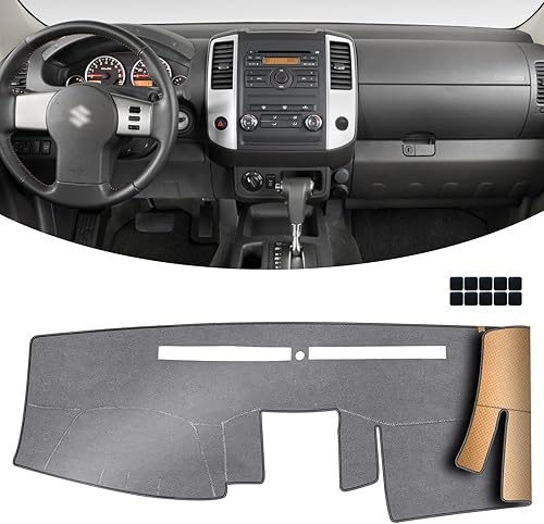 KEYOOG Cubierta de tablero para Ni-ssan 2021-2005 Frontier, 15-05 Xterra, (12-05 Pathfinder sin NAV) 12-09 Su-zuki Equator Car Dash Mat Alfombra
