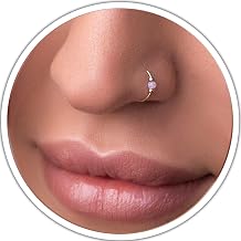Jolliz Opal Nose Rings Hoops 24 Gauge Classic Design, Elegant Nose Rings for Women & hypoallergenic Nose Piercings Jewelry Perfect for Any Occasion with Comfortable Fit