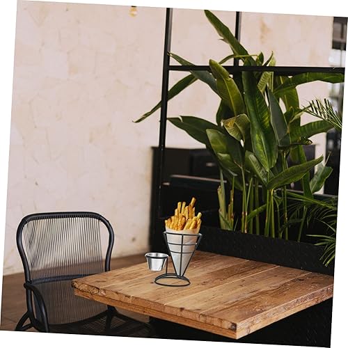 Miniatura 4 de jojofuny Soporte de virutas de hierro, cesta de metal, soporte para cono, aperitivos, contenedor de palomitas de maíz, plato de sushi, cesta de