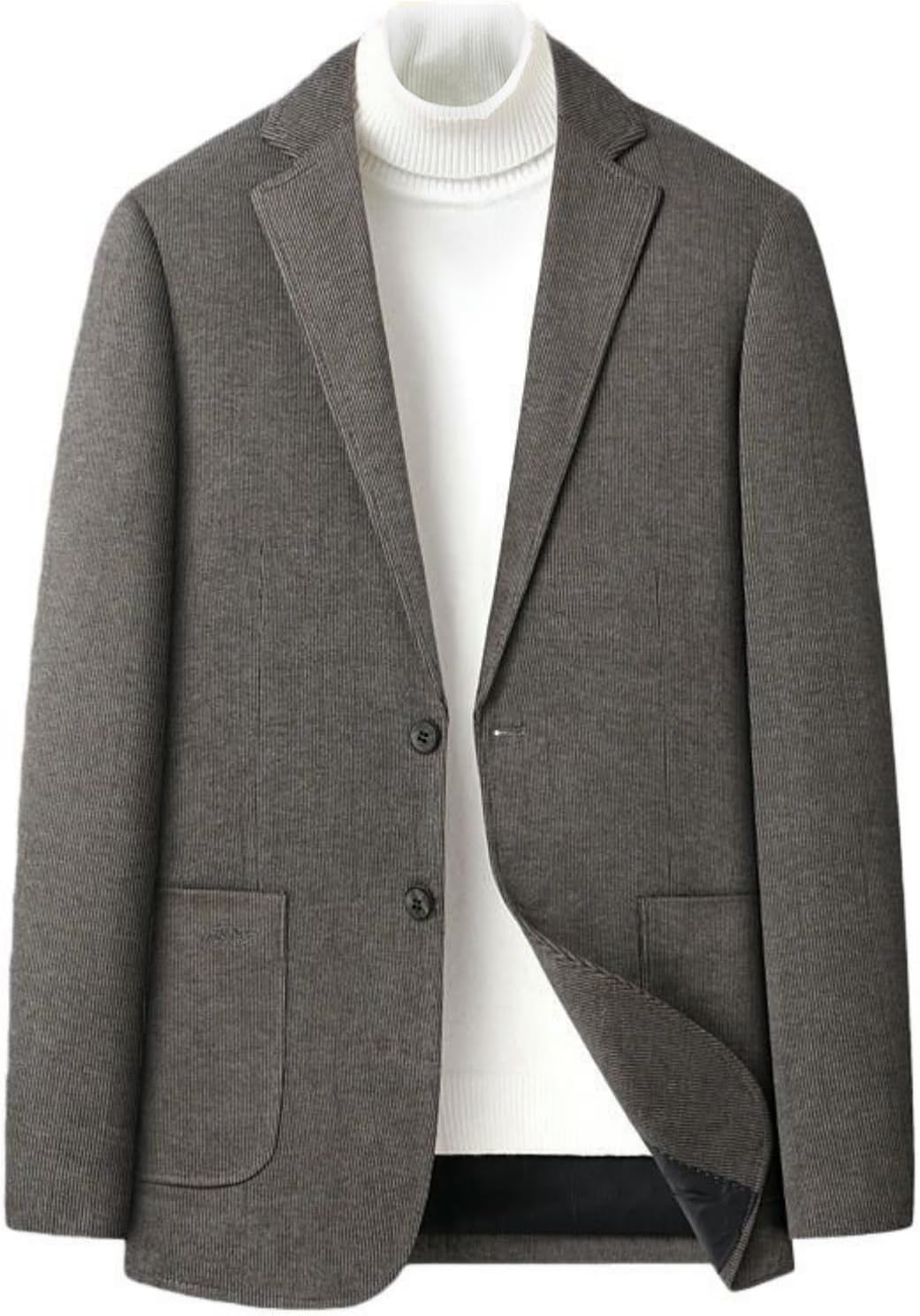 Men’s Autumn Winter Thick Lapel Slim-fit Middle-Aged Business Casual Blazer