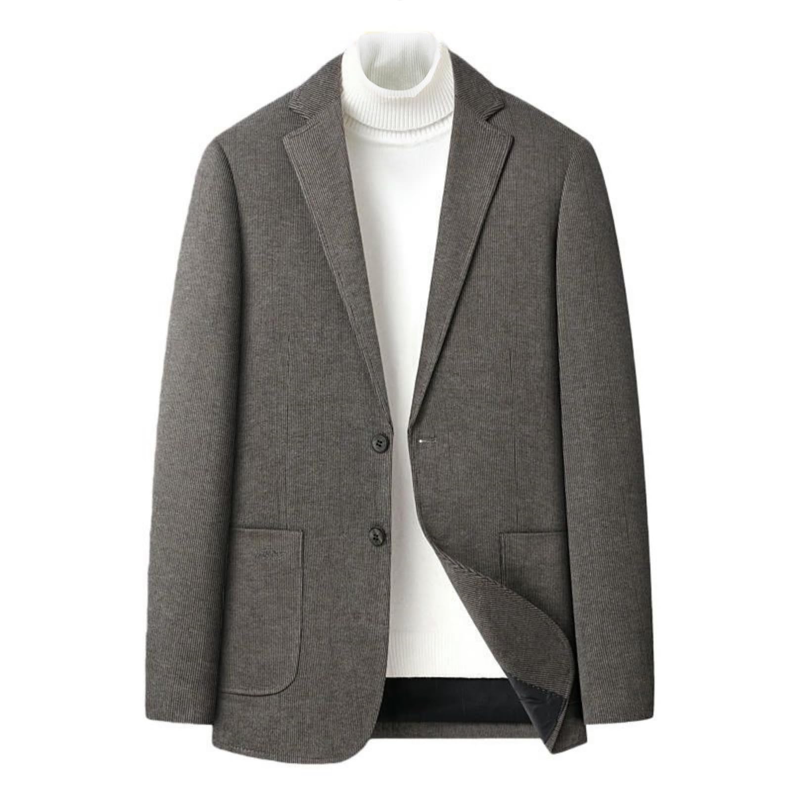 Blazer décontracté homme d'âge moyen avec col épais premium