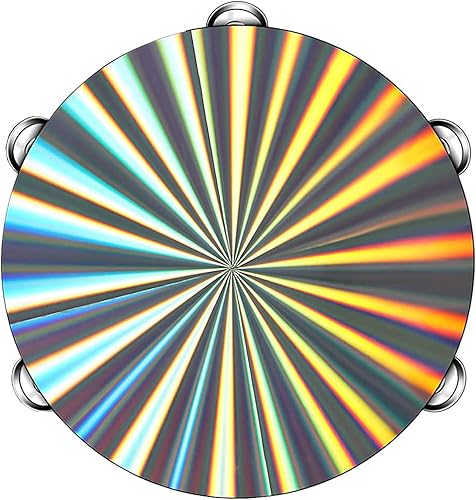 Miniatura 3 de Vilihkc Pandereta de madera de pandereta para iglesia de doble fila, instrumento musical reflectante tambor de mano instrumento musical de percusión