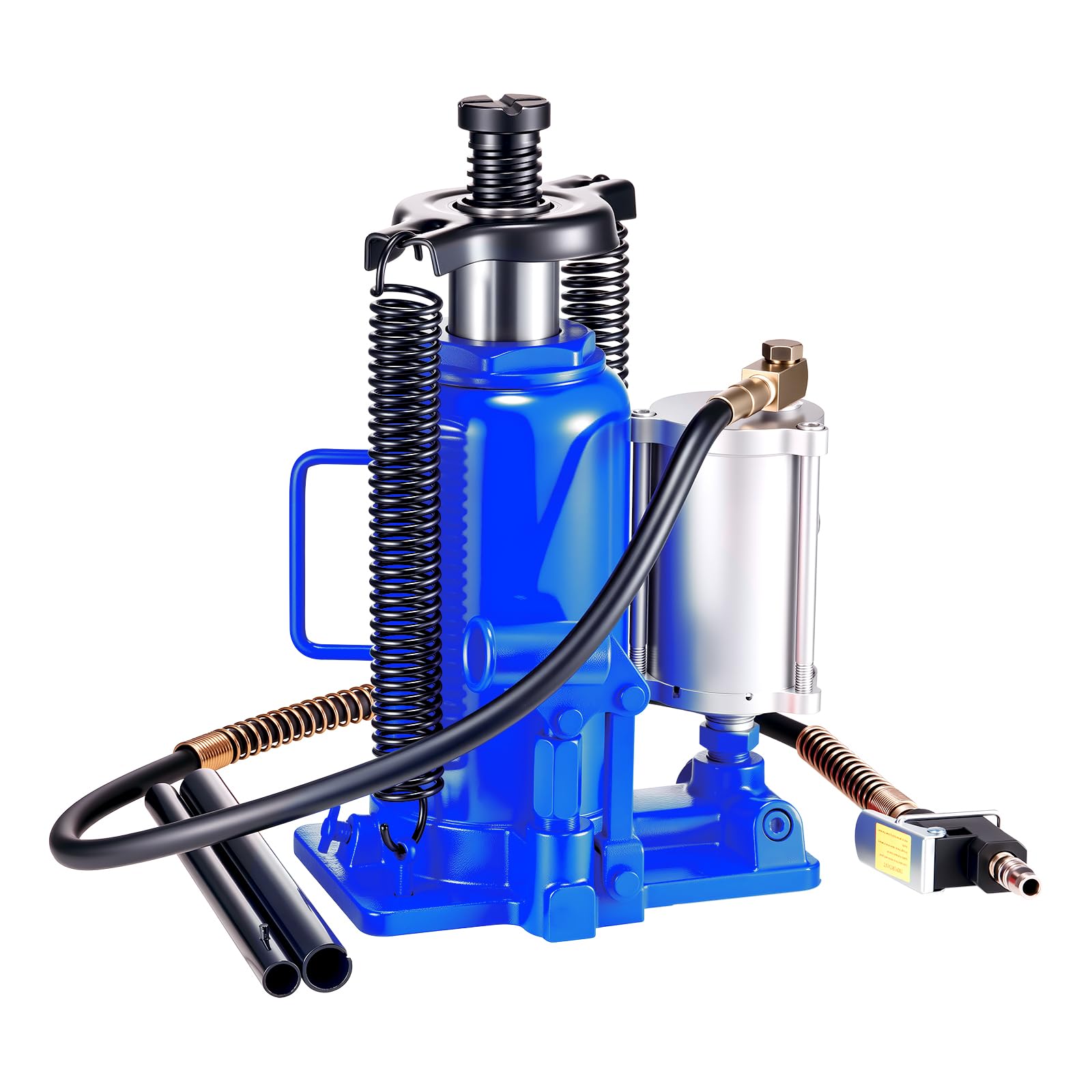 VEVOR Cric Bouteille Hydraulique Pneumatique Capacité 20 T, Cric de Levage pour Voiture Plage de Levage 260-495 mm, avec Pompe, pour Réparation Automobile, Camion Camping-Car, SUV, Atelier, Bleu