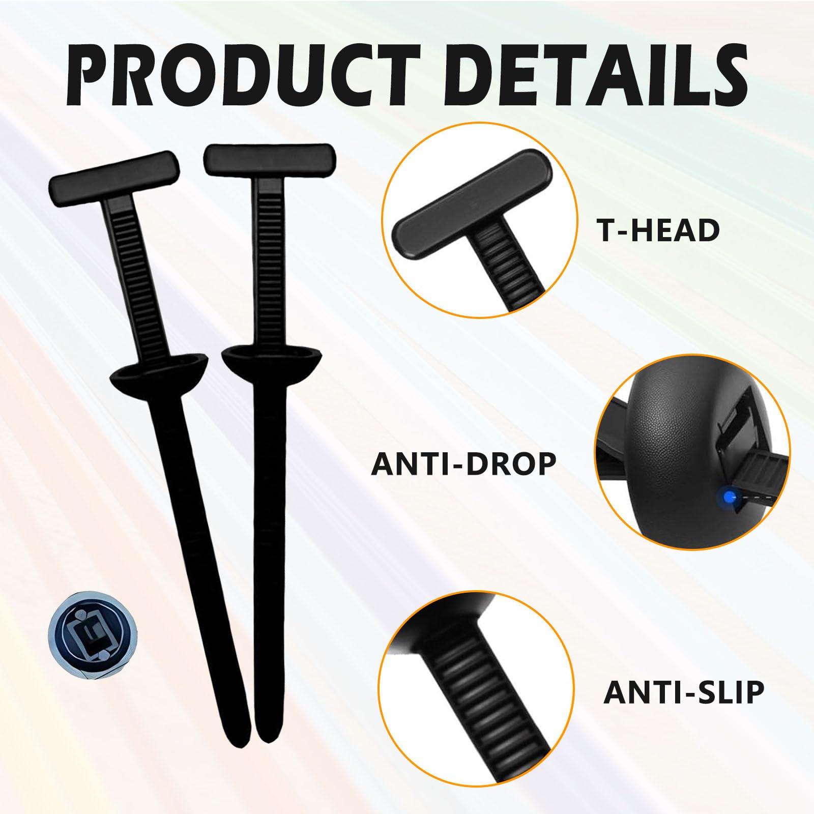 150 pcs Cable tie Buckle, Nylon Universal Cable tie Buckle, Design with pins and Buttons - Image 3